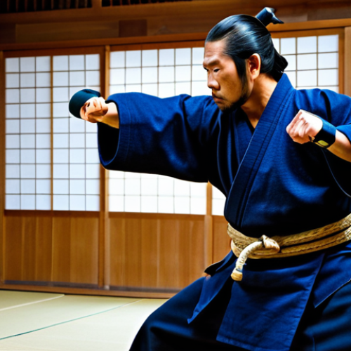 Home 24 **
"A kendo practitioner in full traditional armor, striking a dynamic pose during a training session in a dojo, focused, determined expression, fully clothed, appropriate attire, safe for work, perfect anatomy, natural proportions, professional photography, high quality."
**