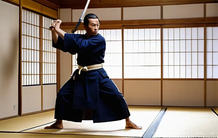 검도 체력 훈련 프로그램 - Image Prompt 1: Relentless Kendo Spirit**