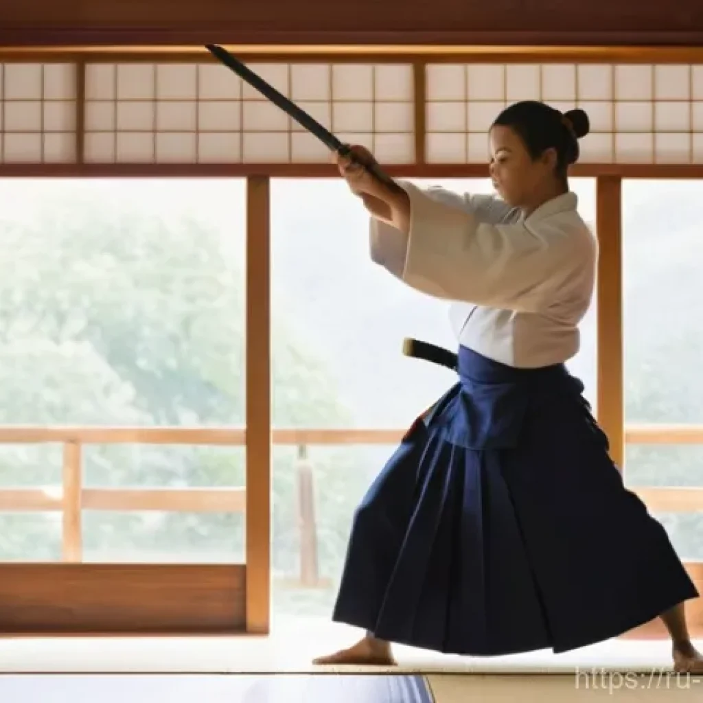 검도 훈련 시간 관리 - **A focused kendo practitioner at home:** A young adult (male or female, early 20s) in a clean, trad...