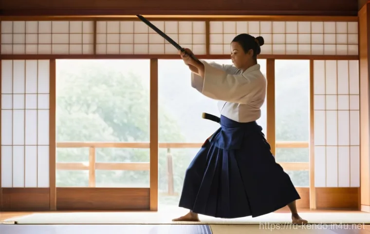 검도 훈련 시간 관리 - **A focused kendo practitioner at home:** A young adult (male or female, early 20s) in a clean, trad...