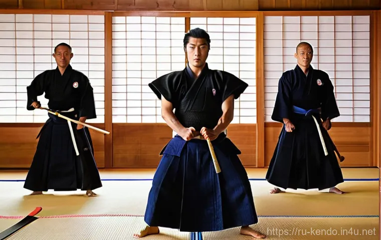 검도 대회 참가 후기 - **Prompt:** "A young male Kendo practitioner, in his early 20s, is intensely focused during a solita...