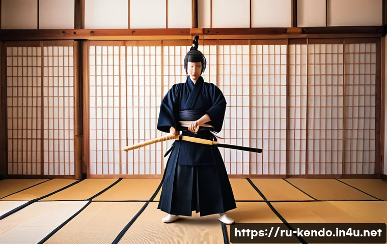 검도 책 추천 - A detailed illustration of a young adult kendo practitioner in full traditional armor (bogu), demons...